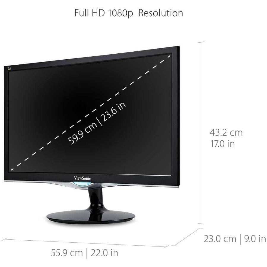 ViewSonic VX2452MH 24 Inch 2ms 60Hz 1080p Gaming Monitor with HDMI DVI and VGA inputs VX2452MH