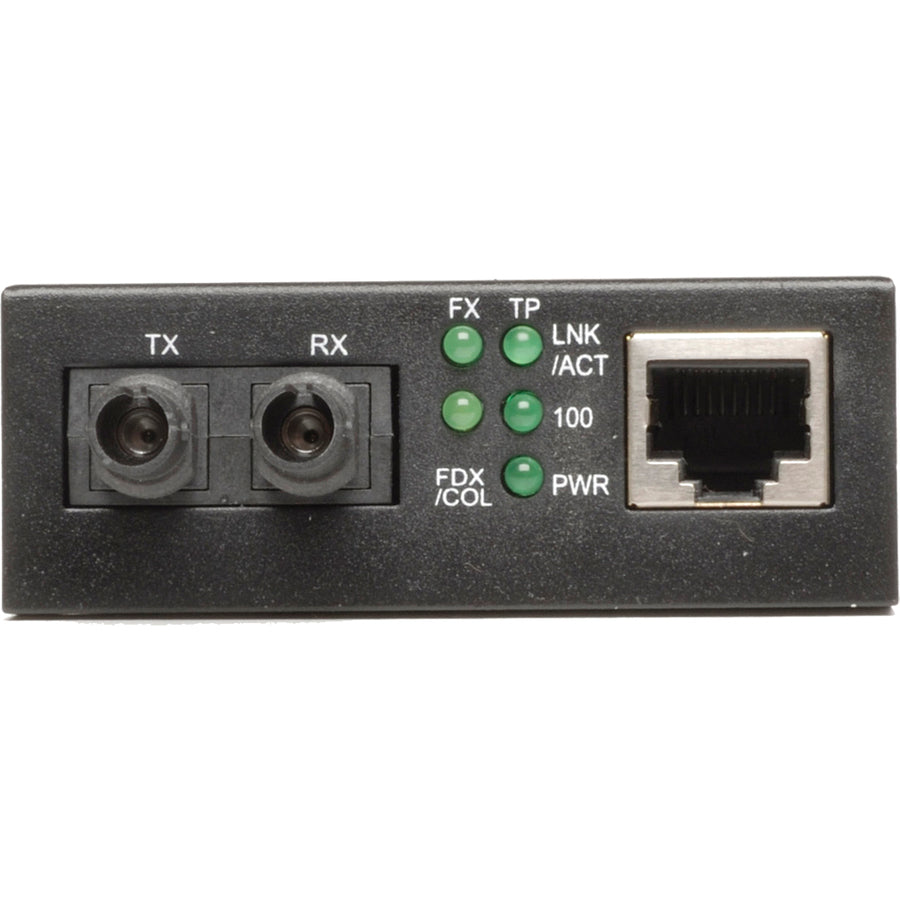 Tripp Lite by Eaton Multimode Fiber to Ethernet Media Converter, 10/100BaseT to 100BaseFX-ST, 2km, 1310nm N784-001-ST