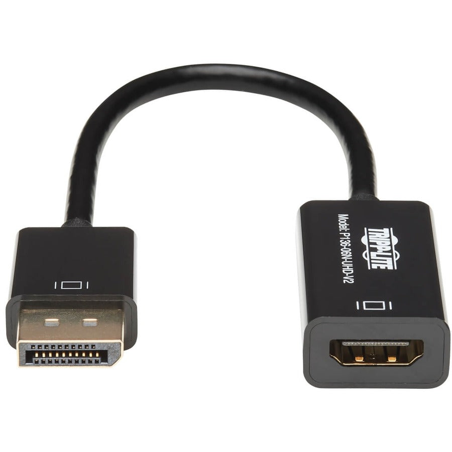 Tripp Lite by Eaton DisplayPort to HDMI 4K Active Adapter Video Converter, DP Ver 1.2, HDCP, 4K 30Hz (M/F), 6-in. (15.24 cm) P136-06N-UHD-V2