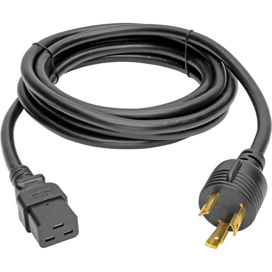 Eaton Tripp Lite Series Power Cord, C19 to NEMA L6-30 - Heavy-Duty, 20A, 100-250V, 12 AWG, 12 ft. (3.66 m), Black P040-012-P30