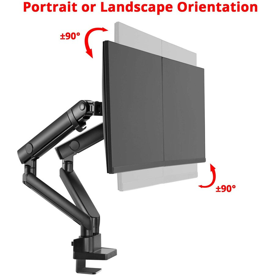SIIG Aluminum Mechanical Spring Dual Monitor Mount - 17" to 32 - 17.6 lbs - Top Mounting CE-MT2U12-S1