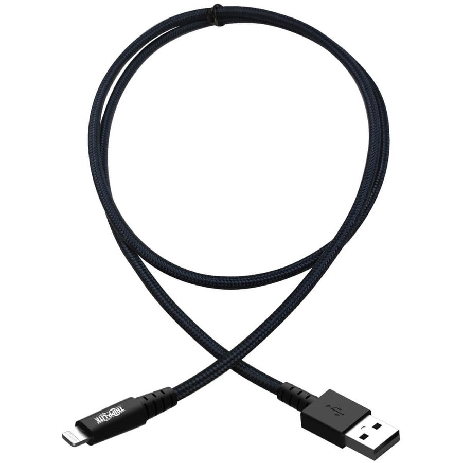 Eaton Tripp Lite Series Heavy-Duty USB-A to Lightning Sync/Charge Cable, UHMWPE and Aramid Fibers, MFi Certified - 3 ft. (0.91 m) M100-003-GY-MAX