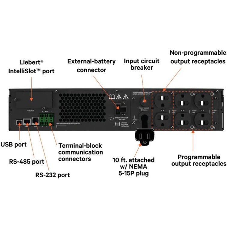 Vertiv Liebert GXT5 1500VA 120V UPS with SNMP/Webcard GXT5-1500LVRT2UXLN