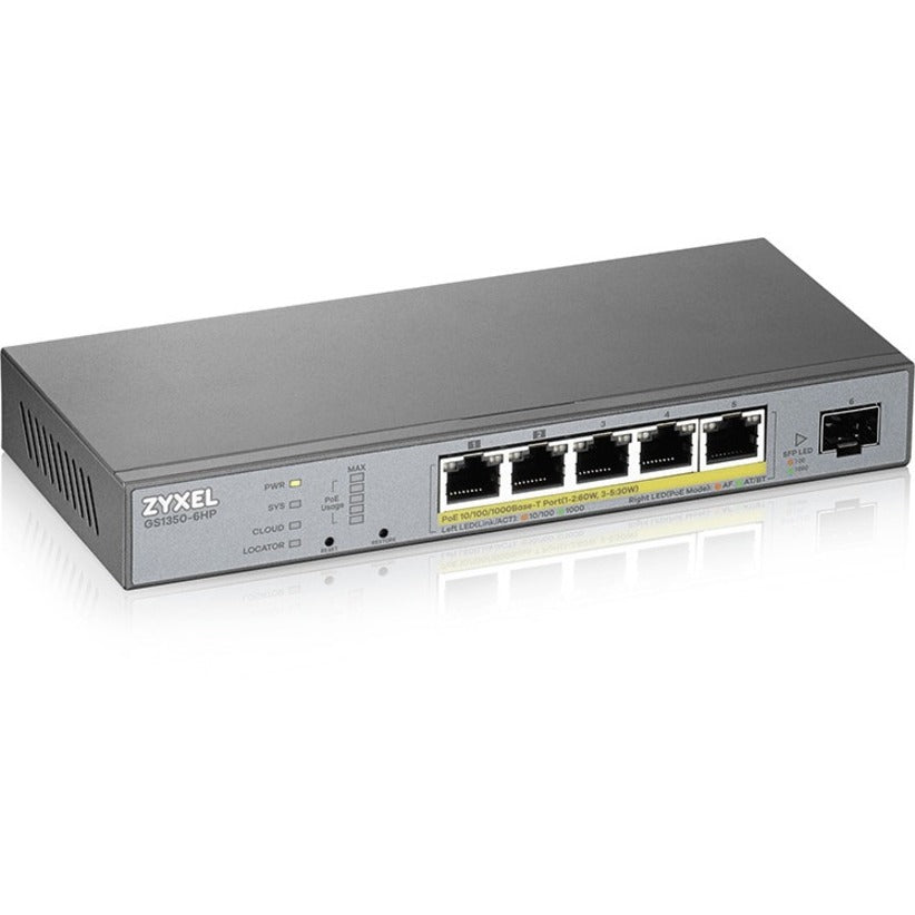 ZYXEL 5-port GbE Smart Managed PoE Switch with GbE Uplink GS1350-6HP