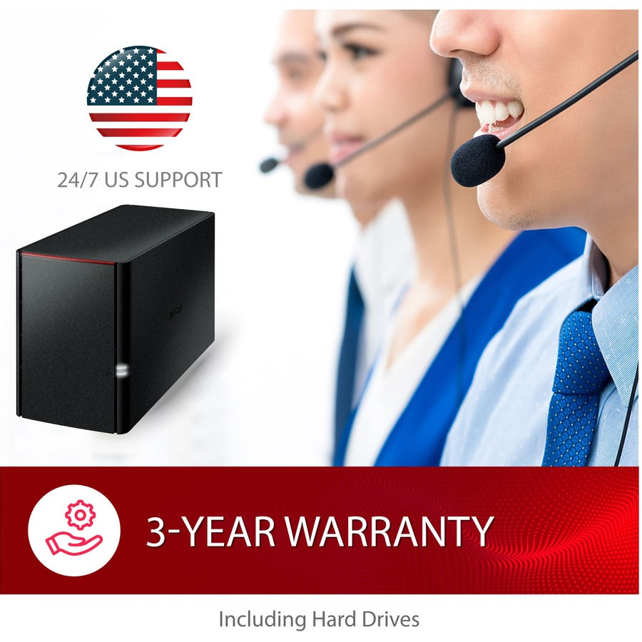 BUFFALO LinkStation SoHo 220 Home-Office NAS Storage 12TB Personal Cloud Hard Drives Included LS220D1202B