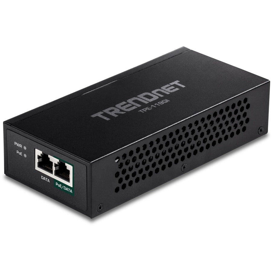 TRENDnet Gigabit PoE++ Injector, Convert A Non-PoE Port to A PoE++ Gigabit Port, PoE (15.4W), PoE+ (30W), Or PoE++ (95W), Up to 100m (328 ft), Integrated Power Supply, Black, TPE-119GI TPE-119GI