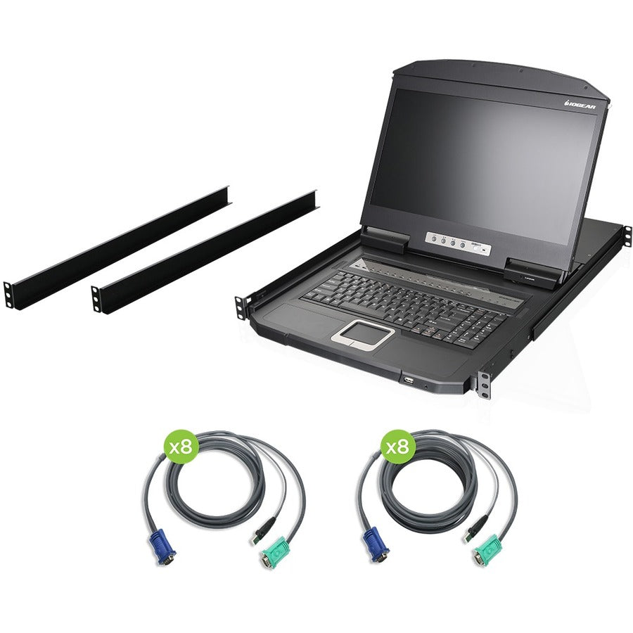 IOGEAR 16-Port 18.5" Widescreen Short Depth LCD KVM Switch GCL1916WKITU