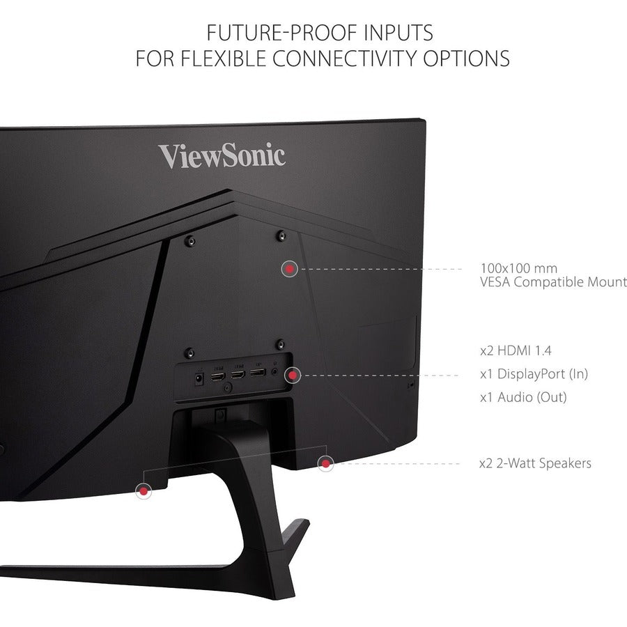 ViewSonic VX2418C 24 Inch 1080p 1ms 180Hz Curved Gaming Monitor with FreeSync Premium, Eye Care, HDMI and DisplayPort VX2418C