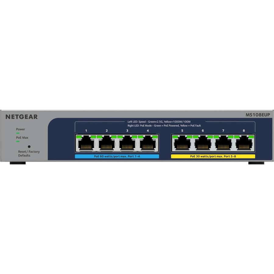 Netgear 8-port Ultra60 PoE++ Multi-Gigabit (2.5G) Ethernet Plus Switch MS108EUP-100NAS