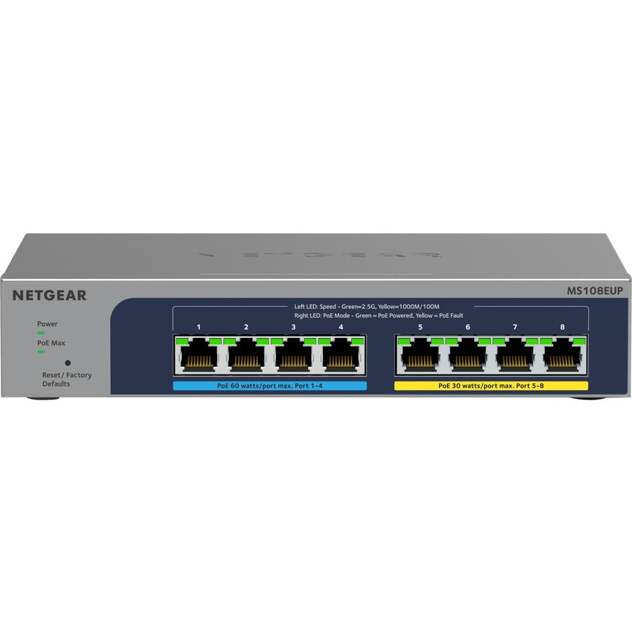 Netgear 8-port Ultra60 PoE++ Multi-Gigabit (2.5G) Ethernet Plus Switch MS108EUP-100NAS