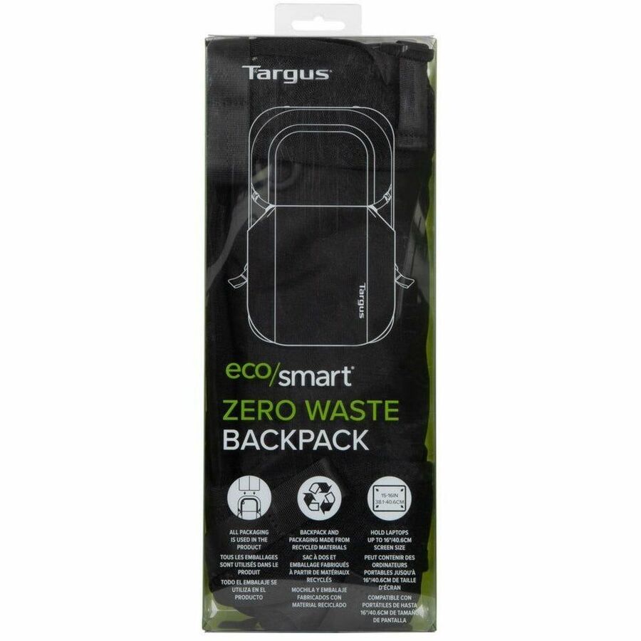 Targus EcoSmart TBB641GL Carrying Case (Backpack) for 15" to 16" Notebook - Black TBB641GL