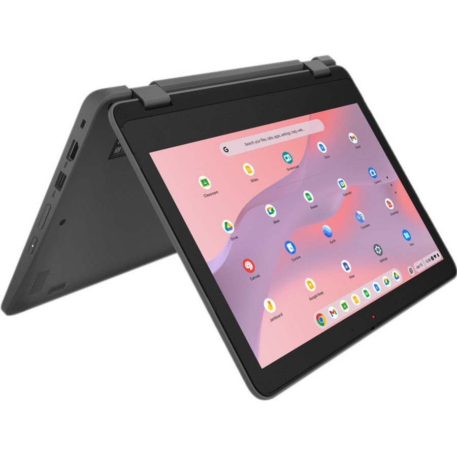 Lenovo 300e Yoga Chromebook Gen 4 82W20002US 11.6" Touchscreen Convertible 2 in 1 Chromebook - HD - Octa-core (ARM Cortex A76 + Cortex A55) - 4 GB - 32 GB Flash Memory - English Keyboard - Graphite Gray 82W20002US