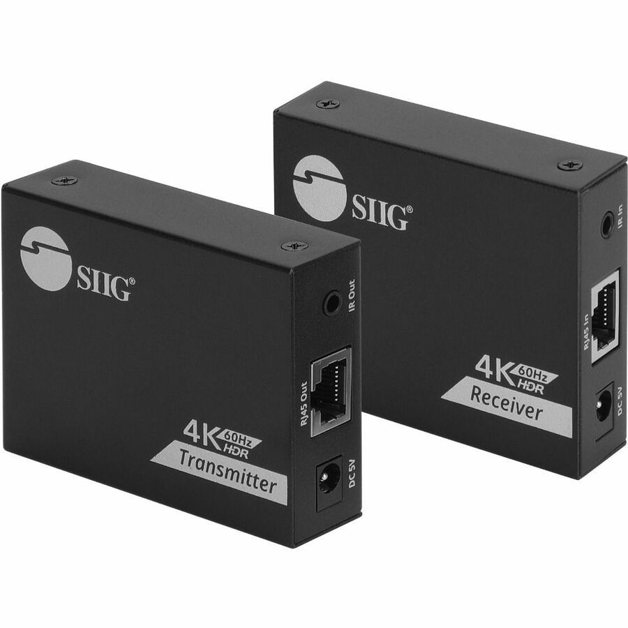 SIIG 4K60Hz HDMI over Cat6 Extender with Loopout & IR - 50m- HDMI Extender- Auto Downscaling CE-H27K11-S1