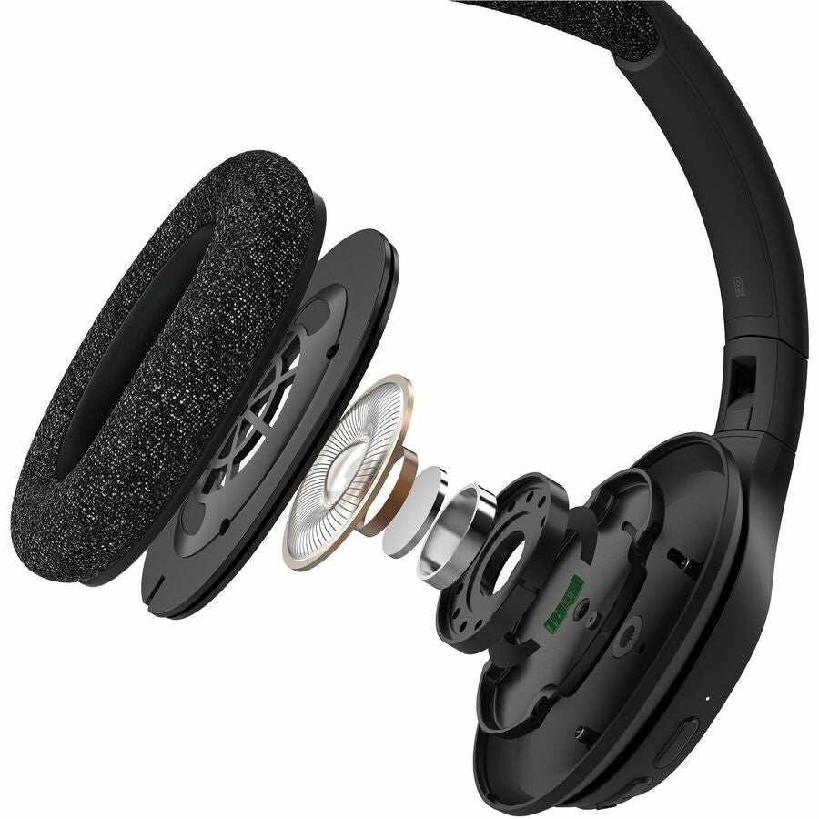 Belkin SoundForm Adapt Wireless Over-Ear Headset, Headphones for Work, Play, Gaming, & Travel with Built-in Boom Microphone - Compatible with iPhone, iPad, Galaxy, and More - Black AUD005BTBLK