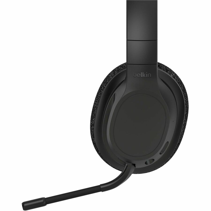 Belkin SoundForm Adapt Wireless Over-Ear Headset, Headphones for Work, Play, Gaming, & Travel with Built-in Boom Microphone - Compatible with iPhone, iPad, Galaxy, and More - Black AUD005BTBLK