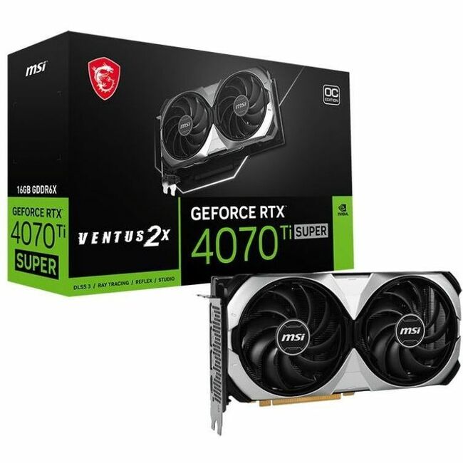 MSI NVIDIA GeForce RTX 4070 Ti SUPER Graphic Card - 16 GB GDDR6X G407TS16V2WC