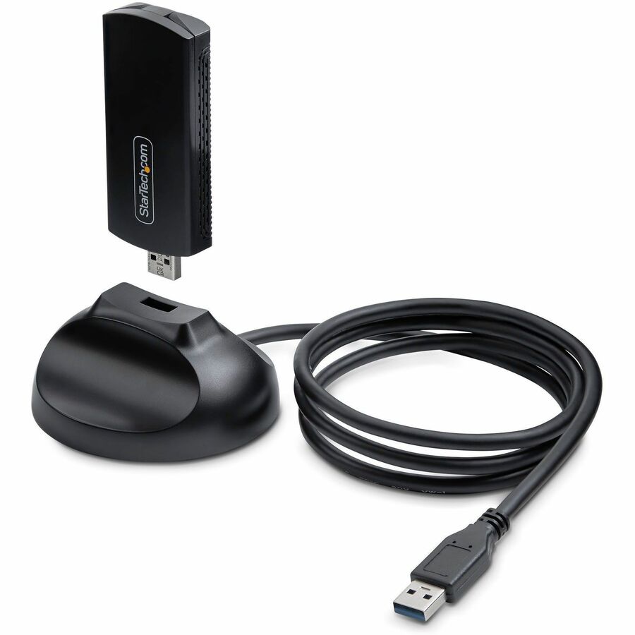 StarTech.com Wi-Fi 6E USB Adapter/Dongle, For Desktop/Laptop PC, Wireless NIC Up To 2402Mbps, WiFi 2.4/5/6GHz Network, 802.11ax AX54005A-USB-WIFI-6E