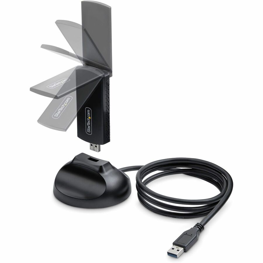 StarTech.com Wi-Fi 6E USB Adapter/Dongle, For Desktop/Laptop PC, Wireless NIC Up To 2402Mbps, WiFi 2.4/5/6GHz Network, 802.11ax AX54005A-USB-WIFI-6E