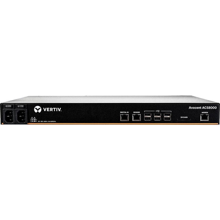 Vertiv Avocent 32-port ACS8000 Console System with dual AC Power Supply and analog modem, non-TAA ACS8032MDAC-400