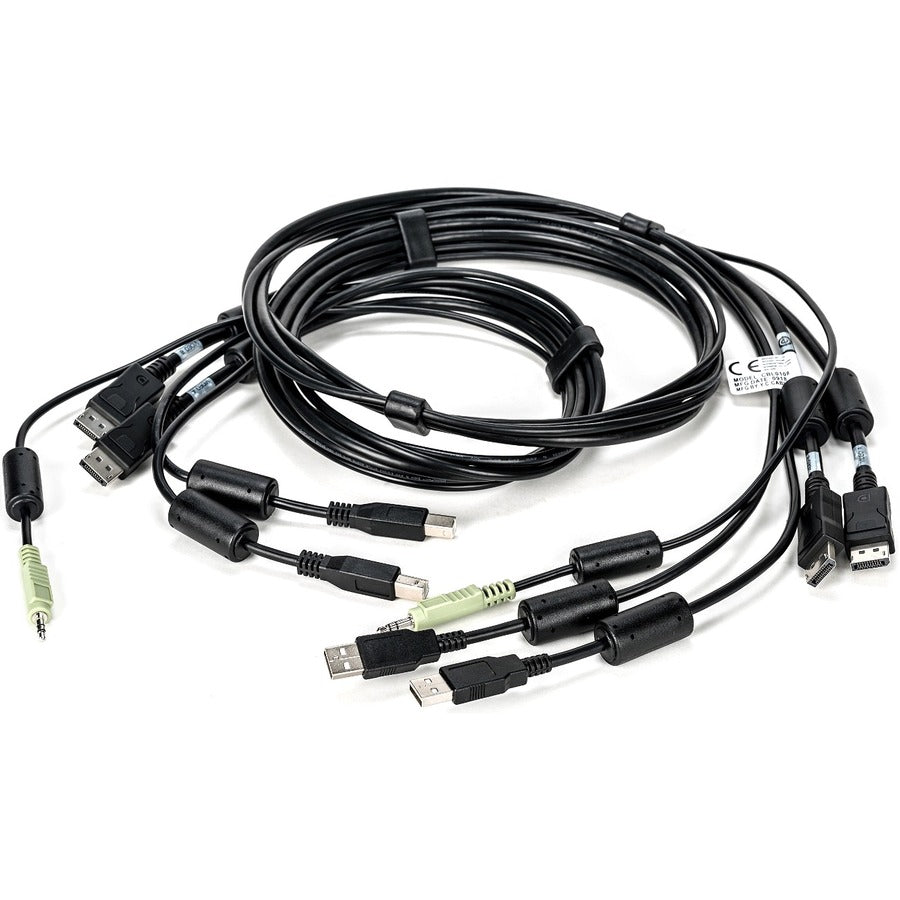 Vertiv Avocent Dual USB Keyboard and Mouse, Dual DisplayPort and Audio Cable, 6 ft. for Vertiv Avocent SV and SC Series Switches CBL0108