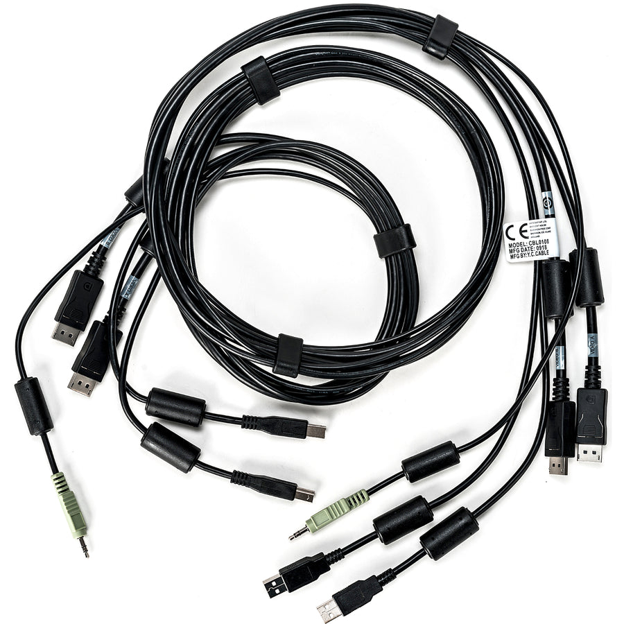 Vertiv Avocent Dual USB Keyboard and Mouse, Dual DisplayPort and Audio Cable, 6 ft. for Vertiv Avocent SV and SC Series Switches CBL0108