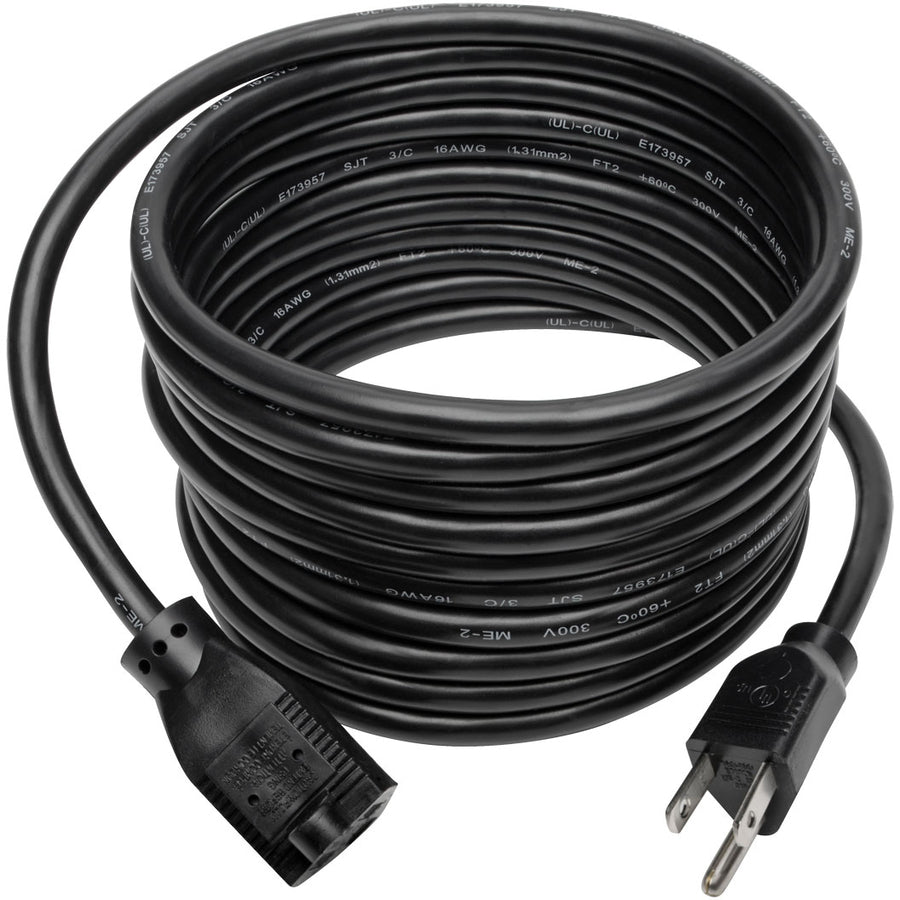 Eaton Tripp Lite Series Power Extension Cord, NEMA 5-15P to NEMA 5-15R - 13A, 120V, 16 AWG, 15 ft. (4.57 m), Black P024-015-13A