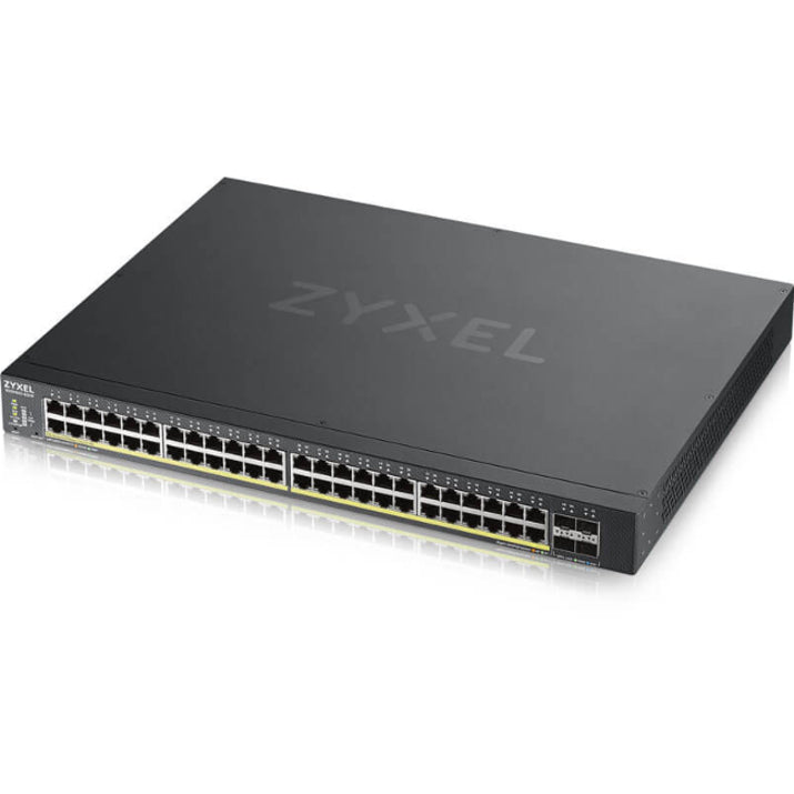 ZYXEL 48-port GbE Smart Managed PoE Switch with 4 SFP+ Uplink XGS1930-52HP