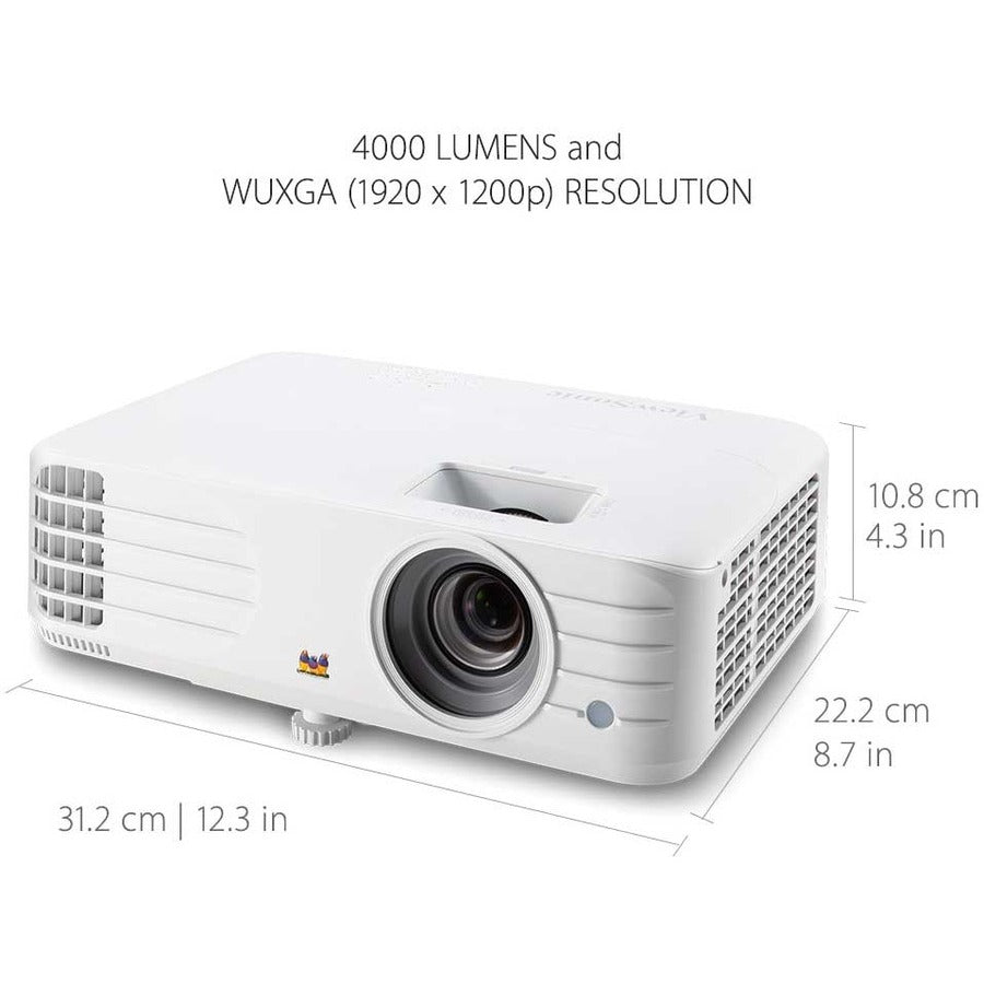 ViewSonic PG706WU 4000 Lumens WUXGA Projector with RJ45 LAN Control Vertical Keystoning and Optical Zoom for Home and Office PG706WU