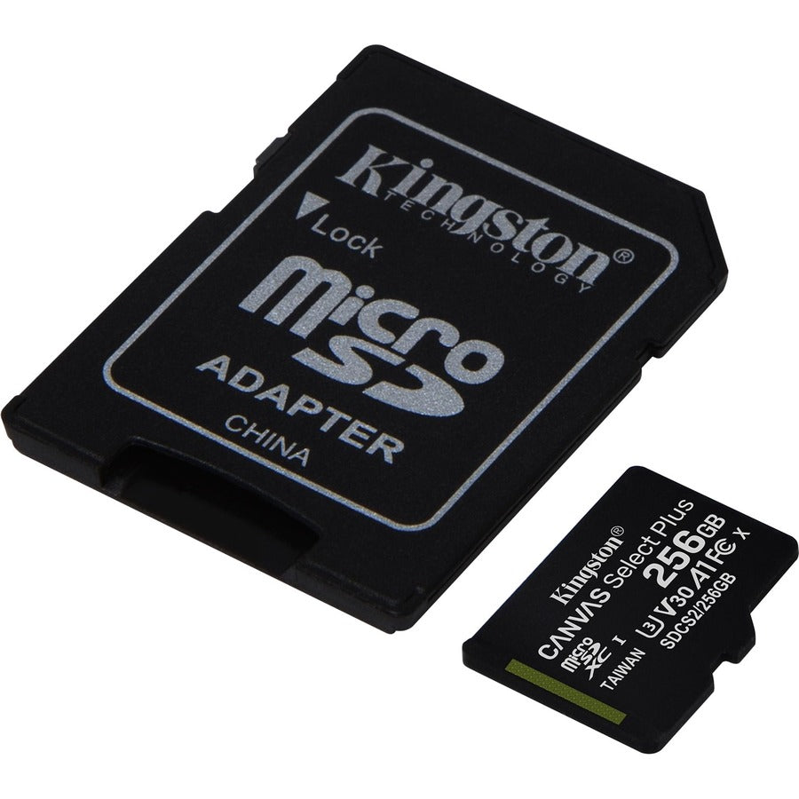 Kingston Canvas Select Plus SDCS2 256 GB Class 10/UHS-I (U3) microSDXC - 1 Pack SDCS2/256GB