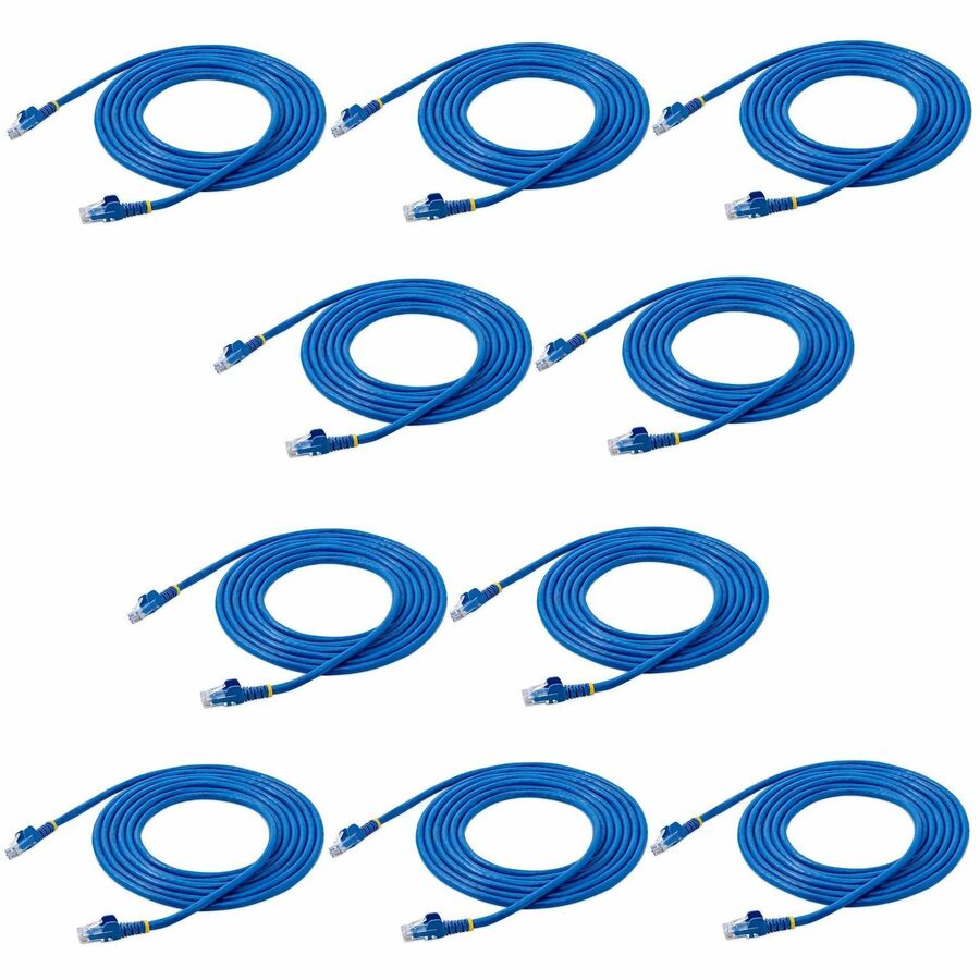 StarTech.com 10 ft. CAT6 Ethernet Cable - 10 Pack - ETL Verified - Blue CAT6 Patch Cord - Snagless RJ45 Connectors - 24 AWG - UTP N6PATCH10BL10PK
