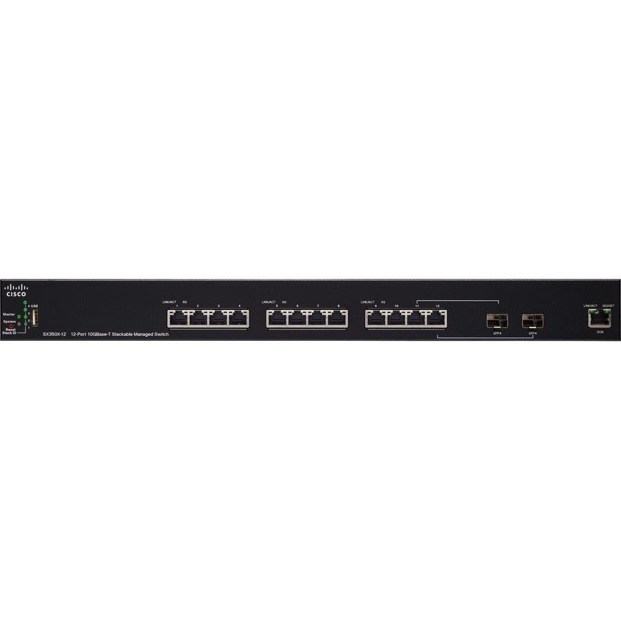 Cisco SX350X-12 12-Port 10GBase-T Stackable Managed Switch SX350X-12-K9-NA-RF