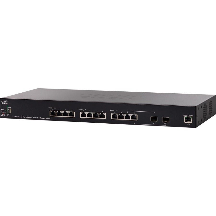Cisco SX350X-12 12-Port 10GBase-T Stackable Managed Switch SX350X-12-K9-NA-RF