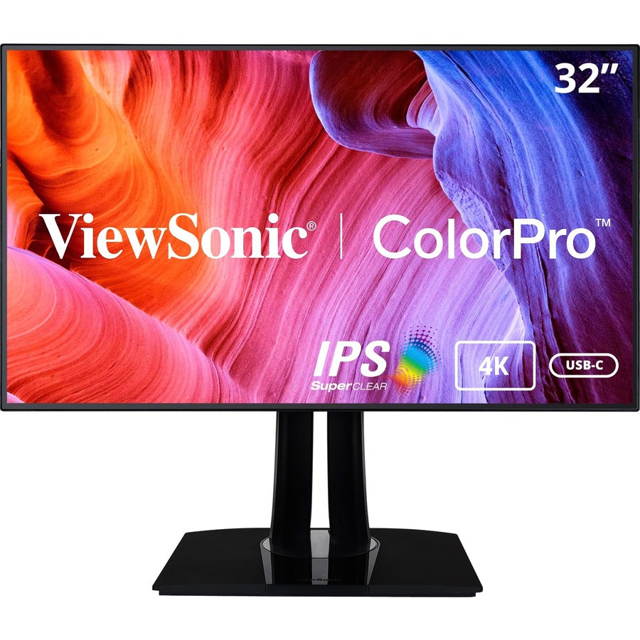 ViewSonic VP3268a-4K 32 Inch 4K UHD IPS Monitor with Advanced Ergonomics, 100% sRGB Rec 709, 14-bit 3D LUT, Eye Care, HDR10 Support, 90W USB C, RJ45, HDR10 VP3268A-4K