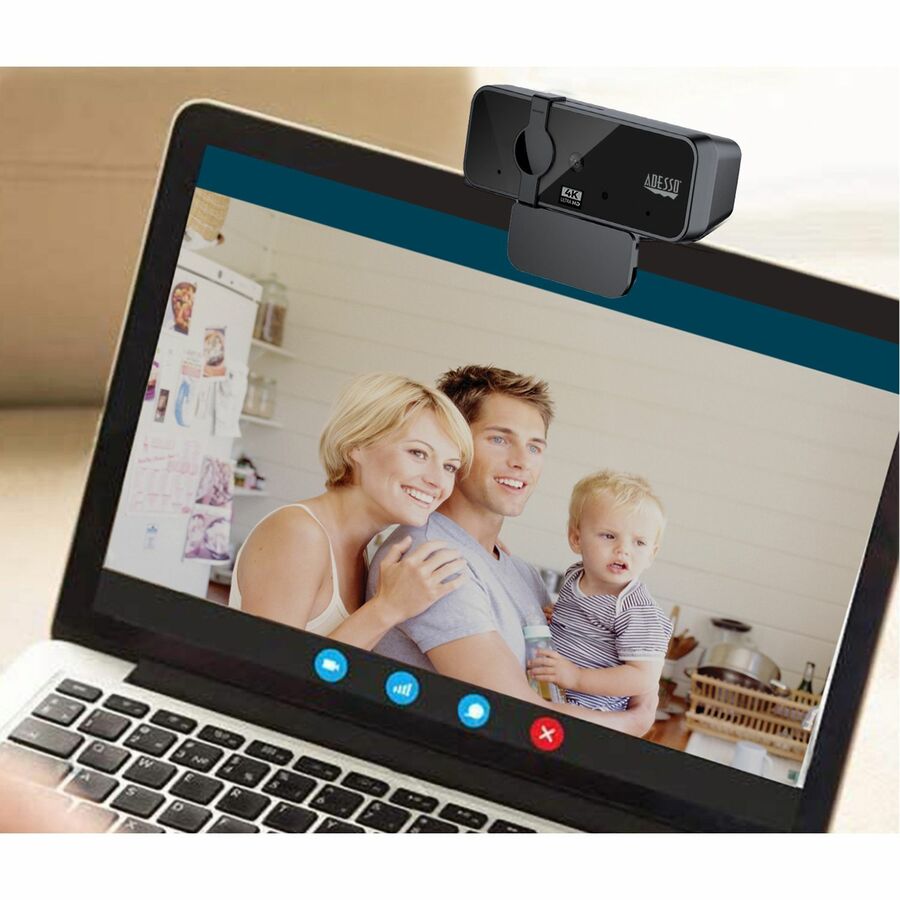 Adesso CyberTrack H6 4K Ultra HD Webcam - 8 Megapixel - 30 fps - USB 2.0 - Fixed Focus - Tripod mount - Privacy shutter CYBERTRACK H6
