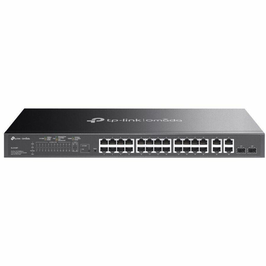 TP-Link Omada SL2428P - Omada 24-Port 10/100 Mbps + 4-Port Gigabit Smart Switch with 24-Port PoE+ SL2428P