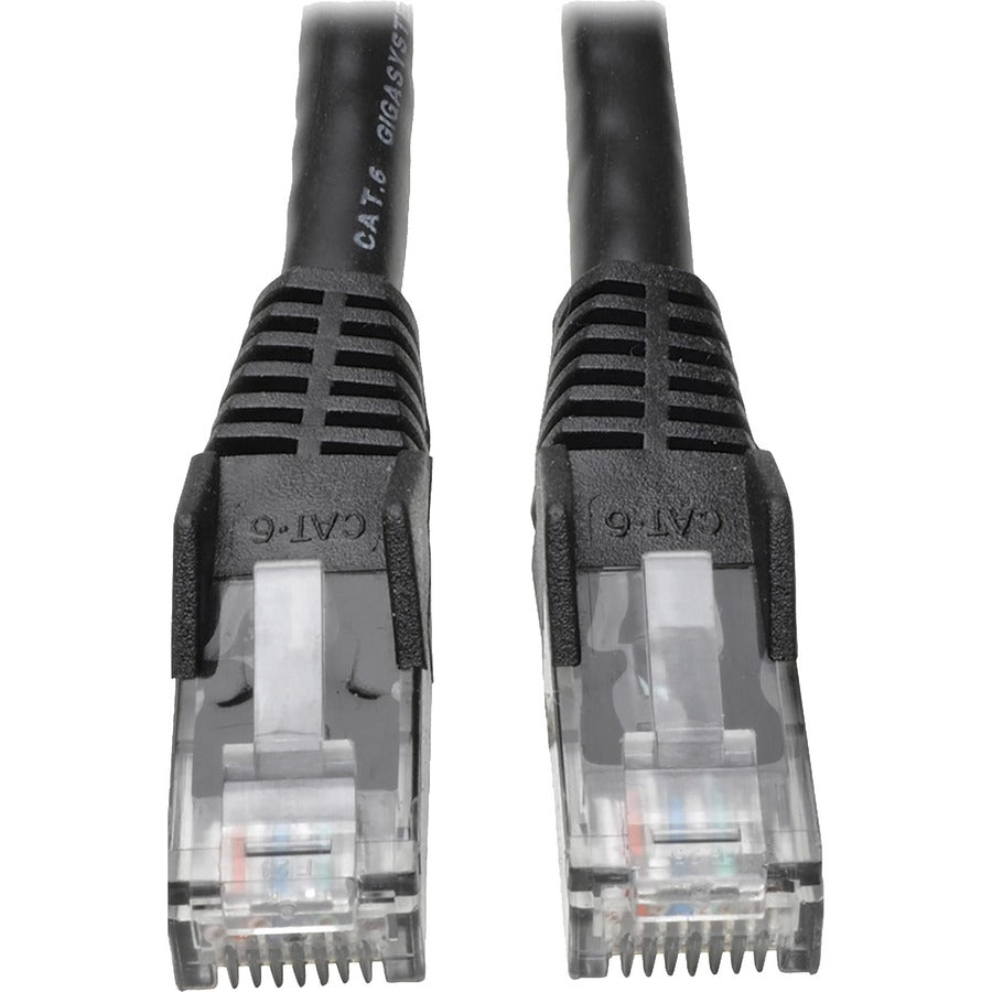 Eaton Tripp Lite Series Cat6 Gigabit Snagless Molded (UTP) Ethernet Cable (RJ45 M/M), PoE, Black, 50 ft. (15.24 m) N201-050-BK