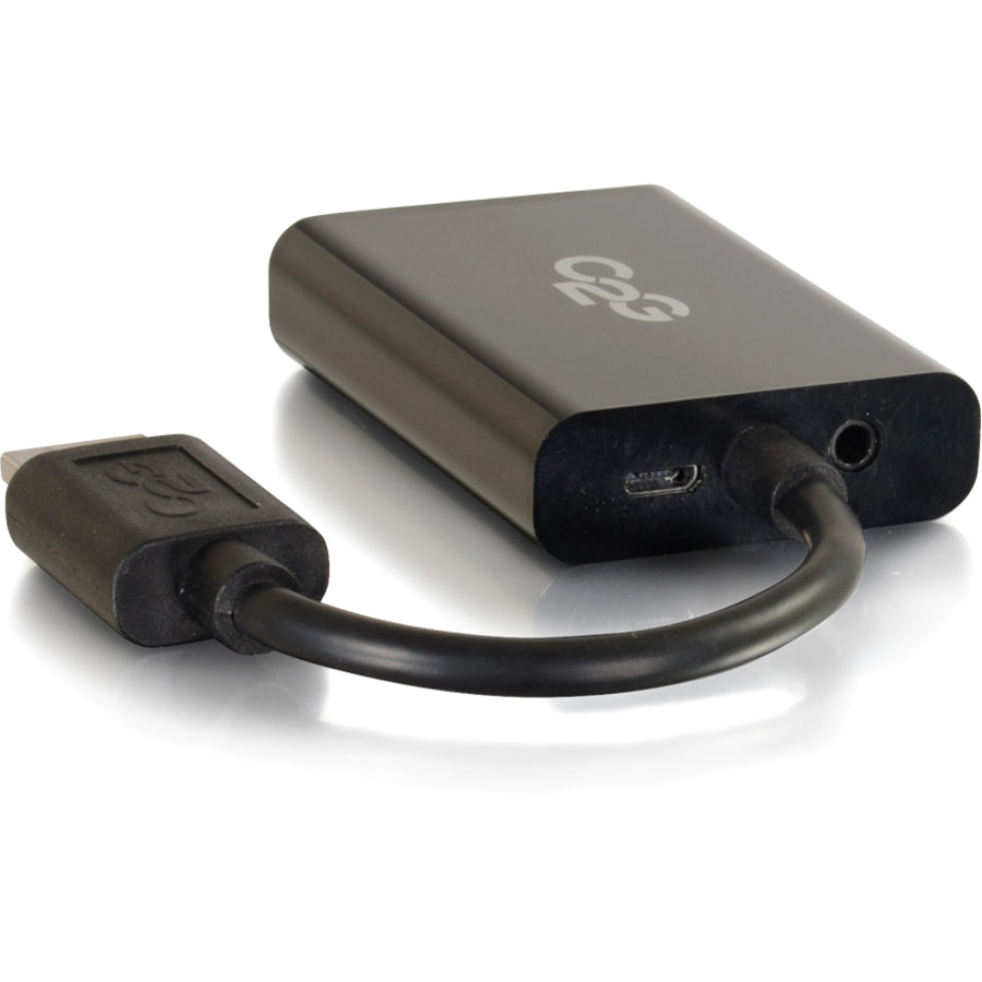 C2G HDMI to VGA Adapter Converter Dongle with Stereo Audio M/F - Black 41351