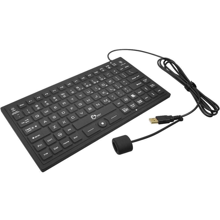 SIIG Industrial/Medical Grade Washable Backlit Keyboard with Pointing Device JK-US0911-S1