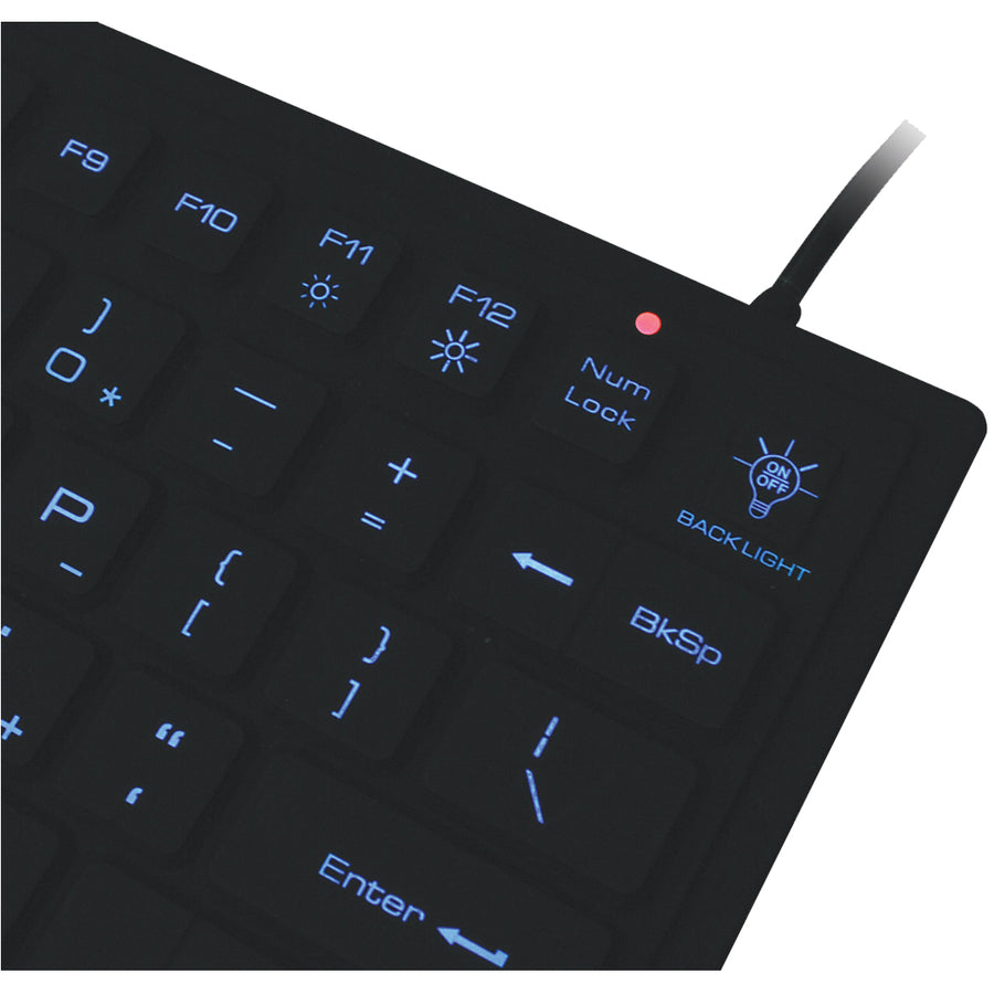 SIIG Industrial/Medical Grade Washable Backlit Keyboard with Pointing Device JK-US0911-S1