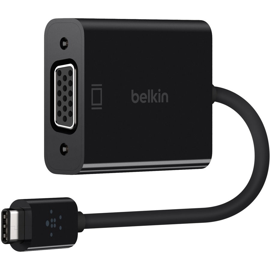 Belkin USB-C to VGA Adapter - Black - 1080p - Video Converter For Your MacBook Pro - USB C to VGA Display Dongle F2CU037BTBLK