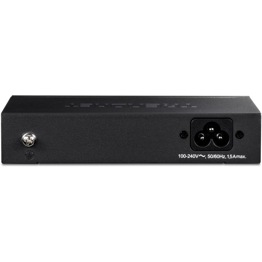 TRENDnet 6-Port Fast Ethernet PoE+ Switch, 4 x Fast Ethernet PoE Ports, 2 x Fast Ethernet Ports, 60W PoE Budget, 1.2 Gbps Switch Capacity, Metal, Limited Lifetime Protection, Black, TPE-S50 TPE-S50