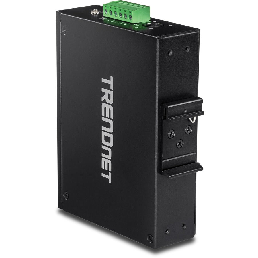TRENDnet 6-Port Hardened Industrial Gigabit PoE+ DIN-Rail Switch, 4 x Gigabit PoE+ Ports, Shared Gigabit Port (RJ-45/SFP), Dedicated SFP, 120W Power Budget, IP30, Lifetime Protection, Black, TI-PG62 TI-PG62