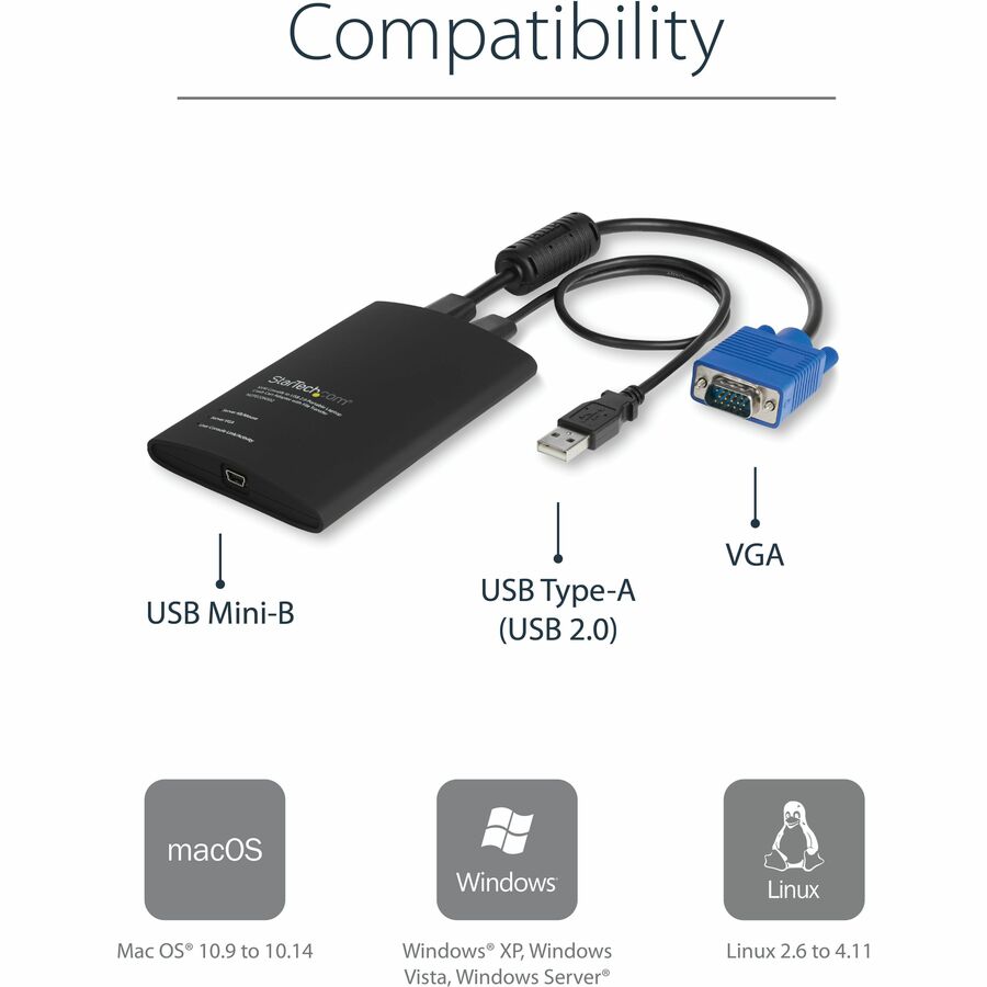 StarTech.com USB Crash Cart Adapter with File Transfer & Video Capture at 1920 x1200 60Hz NOTECONS02