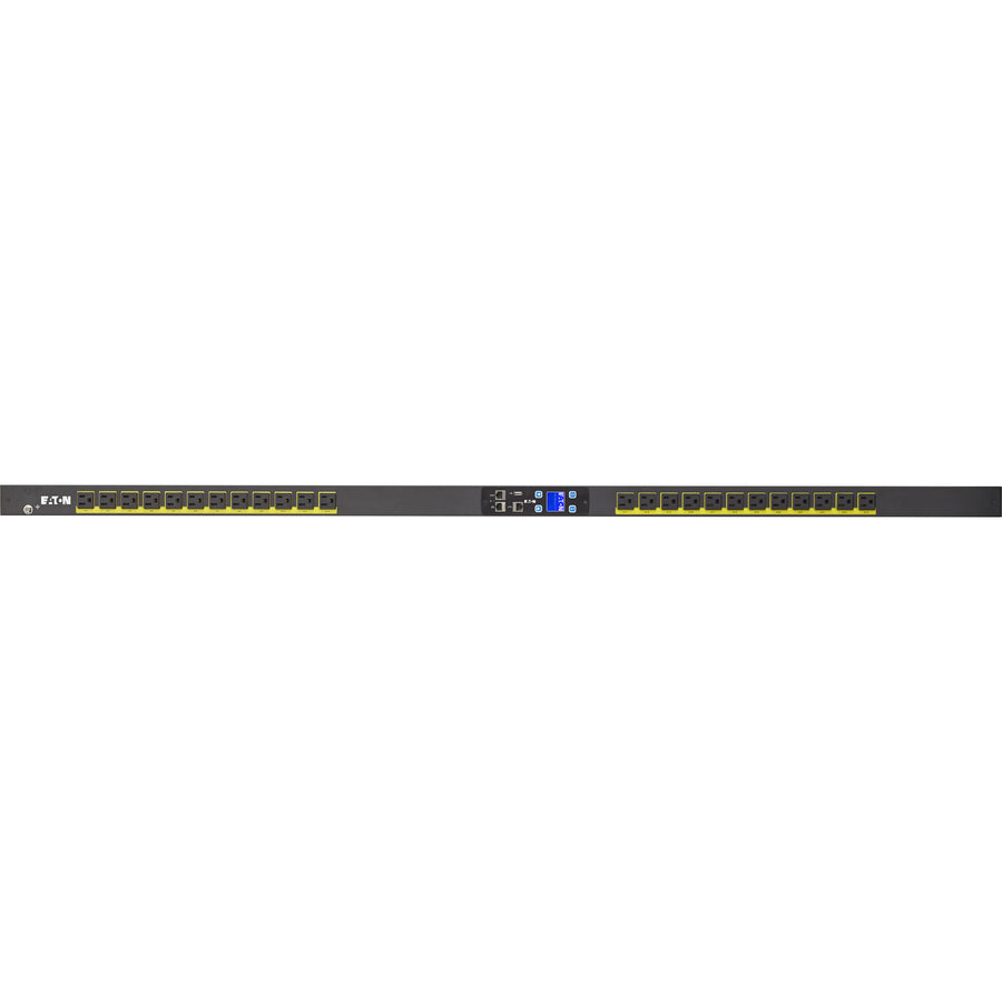 Eaton Metered Input rack PDU, 0U, 5-15P input, 1.44 kW max, 120V, 12A, 10 ft cord, Single-phase, Outlets: (24) 5-15R EMI100-10