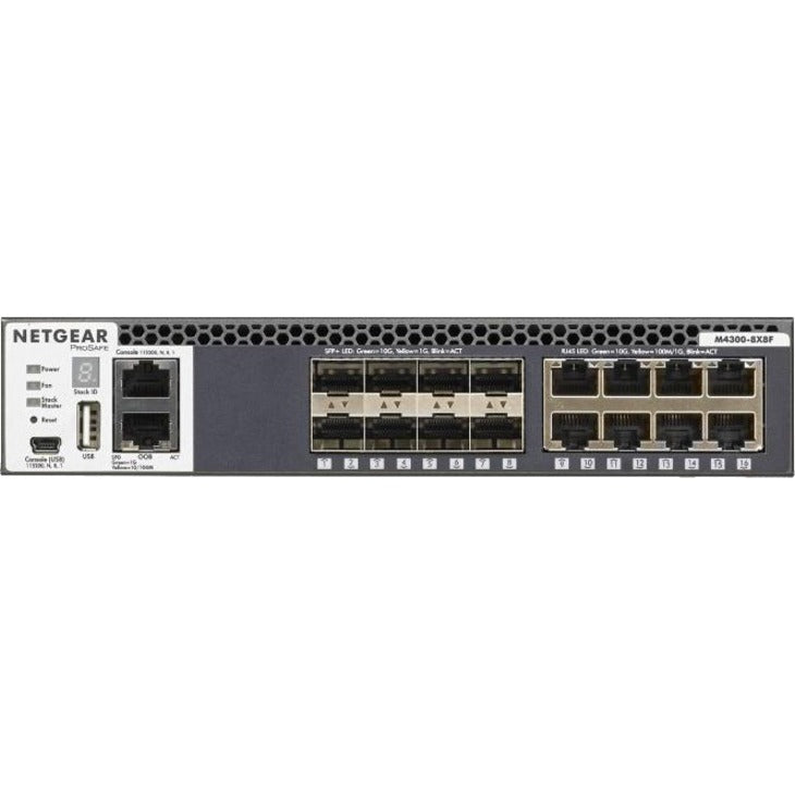 Netgear M4300 Stackable Managed Switch with 16x10G Including 8x10GBASE-T and 8xSFP+ Layer 3 XSM4316S-100NES