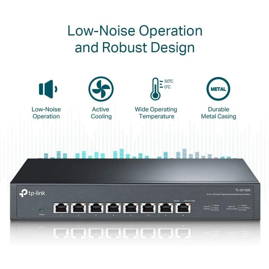 TP-Link TL-SX1008 - 8 Port 10G/Multi-Gig Unmanaged Ethernet Switch TL-SX1008