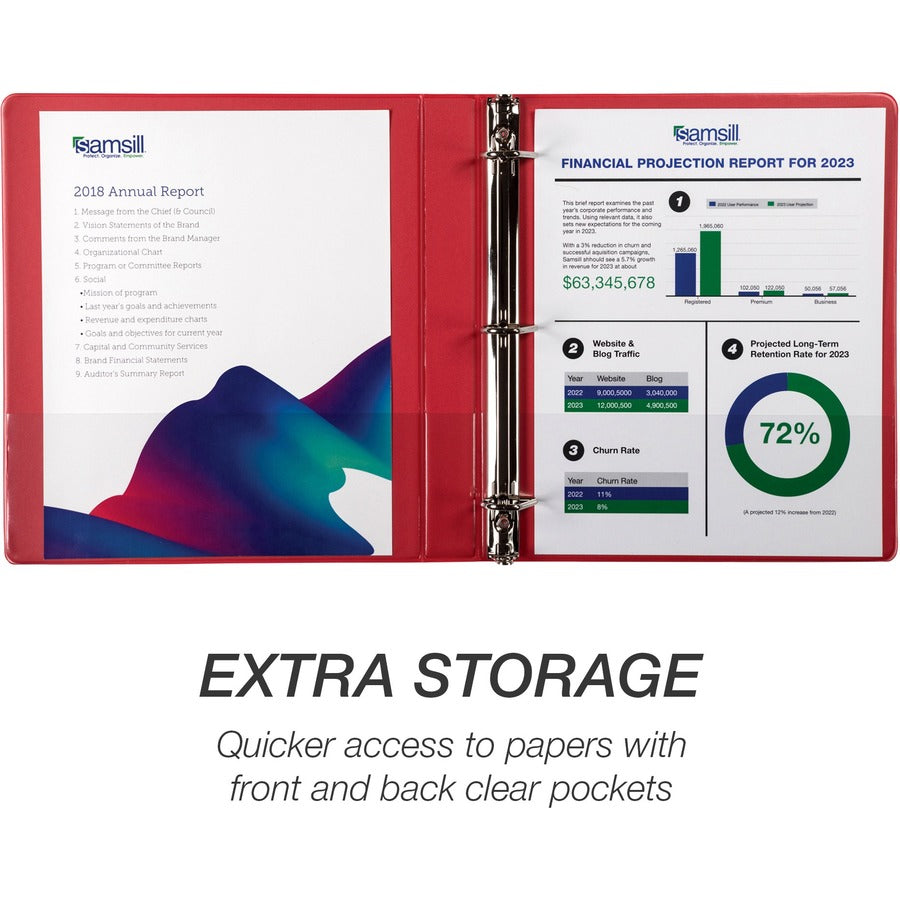 Samsill Durable 1 Inch Binder, Made in The USA, D Ring Binder, Customizable Clear View Cover, Basic Assortment, 4 Pack, Each Holds 225 Pages (MP46409) MP46409