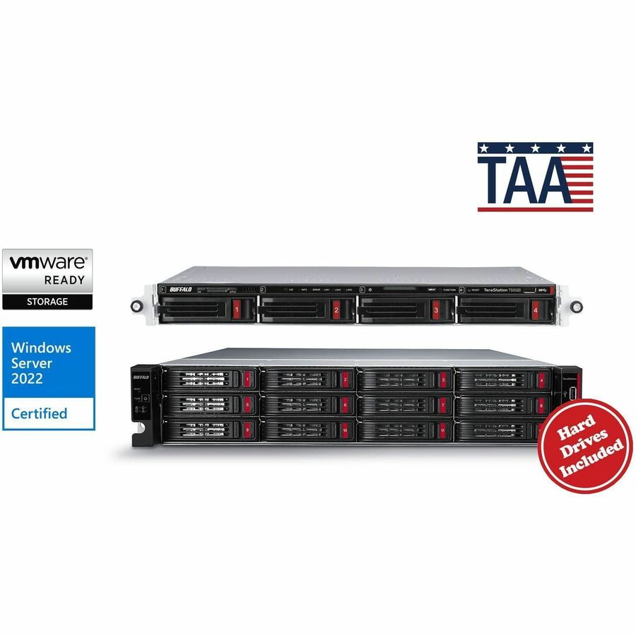 BUFFALO TeraStation 5420 4-Bay 32TB (4x8TB) Business Rackmount NAS Storage Hard Drives Included TS5420RN3204