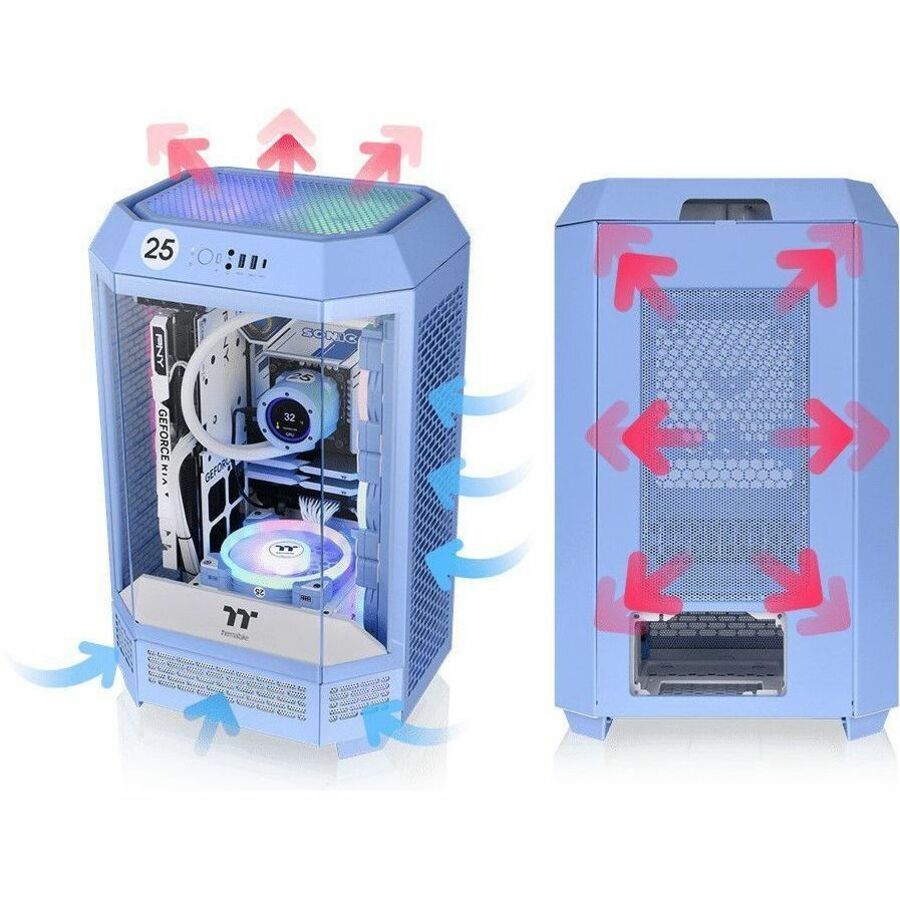 Thermaltake The Tower 300 Hydrangea Blue Micro Tower Chassis CA-1Y4-00SFWN-00