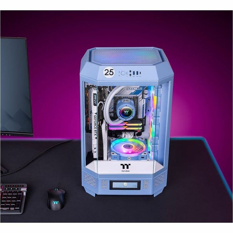 Thermaltake The Tower 300 Hydrangea Blue Micro Tower Chassis CA-1Y4-00SFWN-00